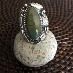 Sterling picture jasper ring